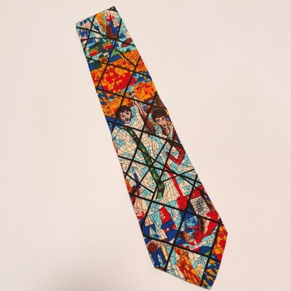 Harlequin Mondial LTD 100% Silk Mens Tie Vintage By Laureate Afewerk Tekle